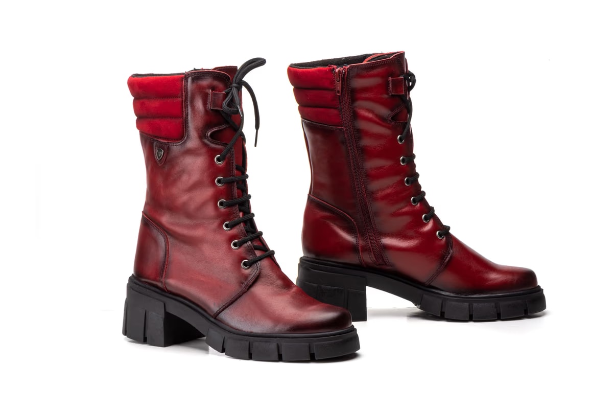 Bottes femme Ibérico 5790 en cuir bordeaux – Fabriquées en Espagne