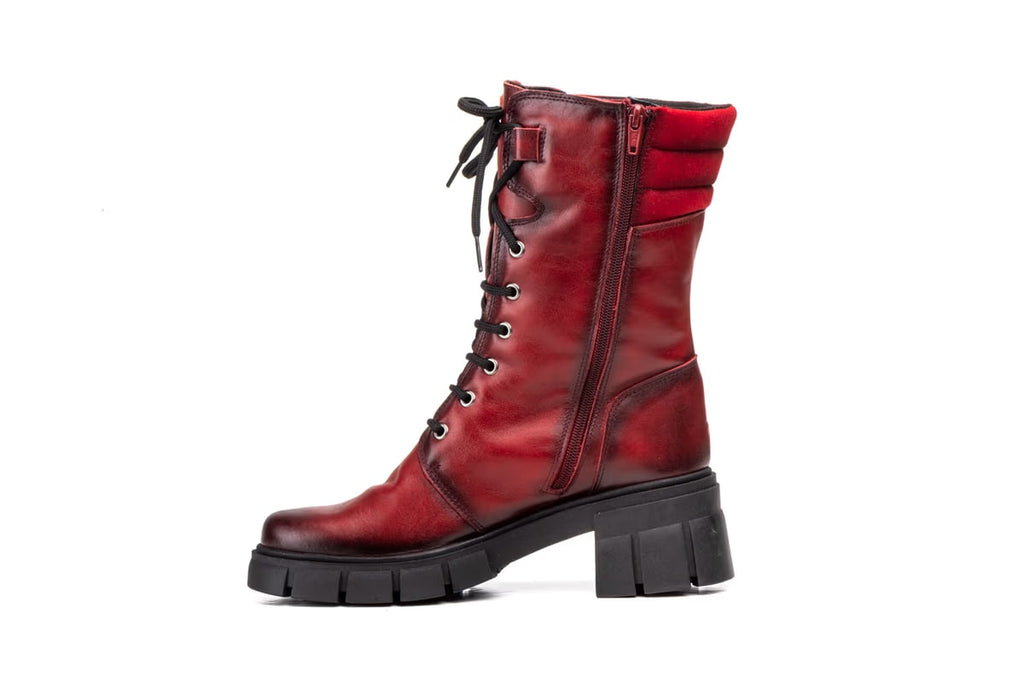 Bottes femme Ibérico 5790 en cuir bordeaux – Fabriquées en Espagne
