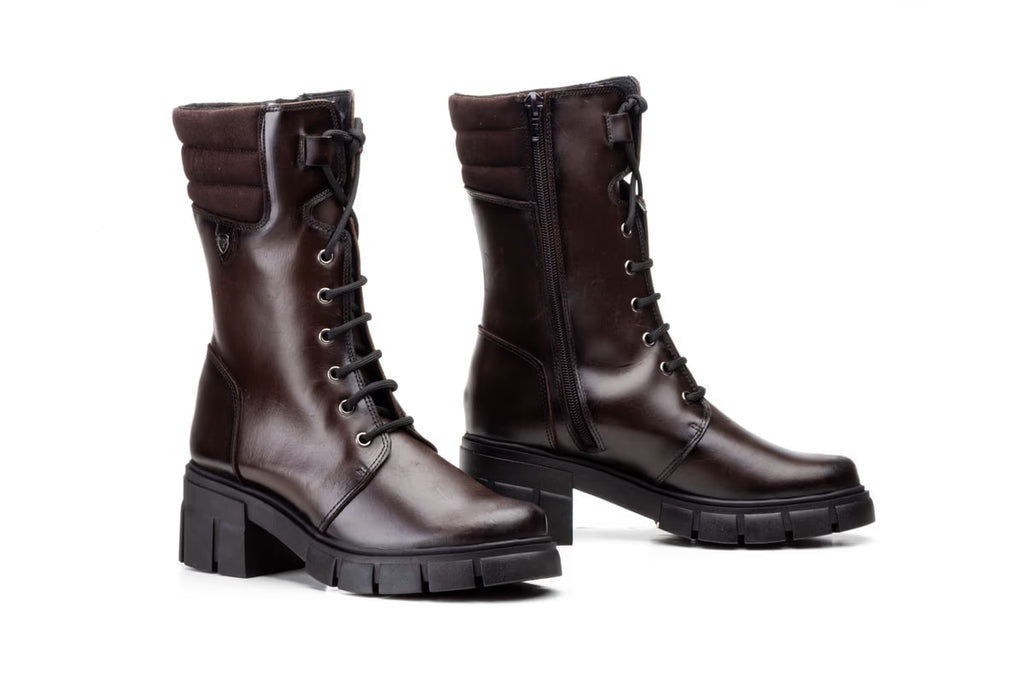 Botte femme 5790 marron en cuir, vue de face