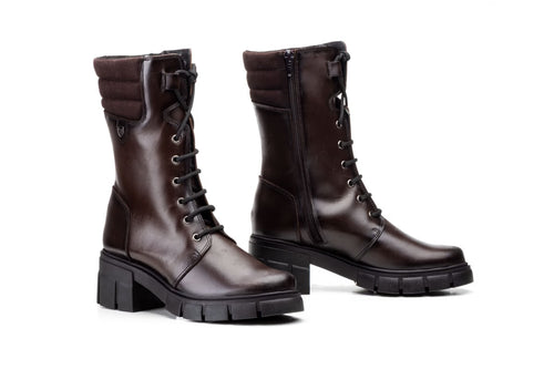 Botte femme 5790 marron en cuir, vue de face
