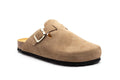 Sabot Juliet taupe en cuir suédé, vue de la semelle
