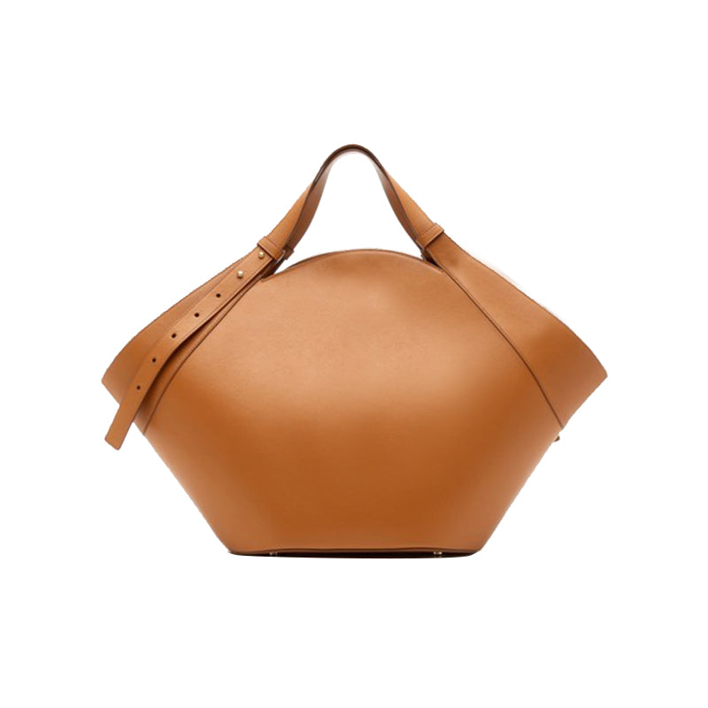 Sac cabas éventail camel - vue de face