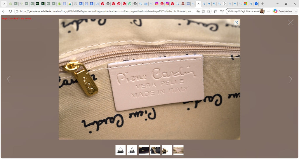 Sac Géométrique Cuir Véritable Pierre Cardin - DOLLAR 1985