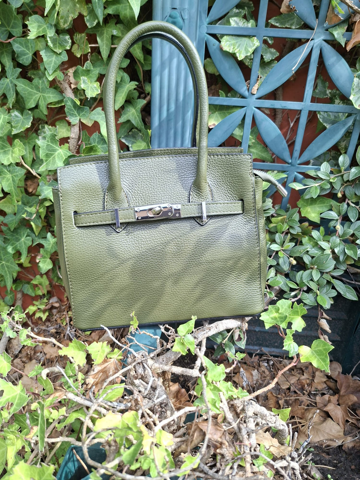 Sac à main Birkin Kaki Olive en extérieur