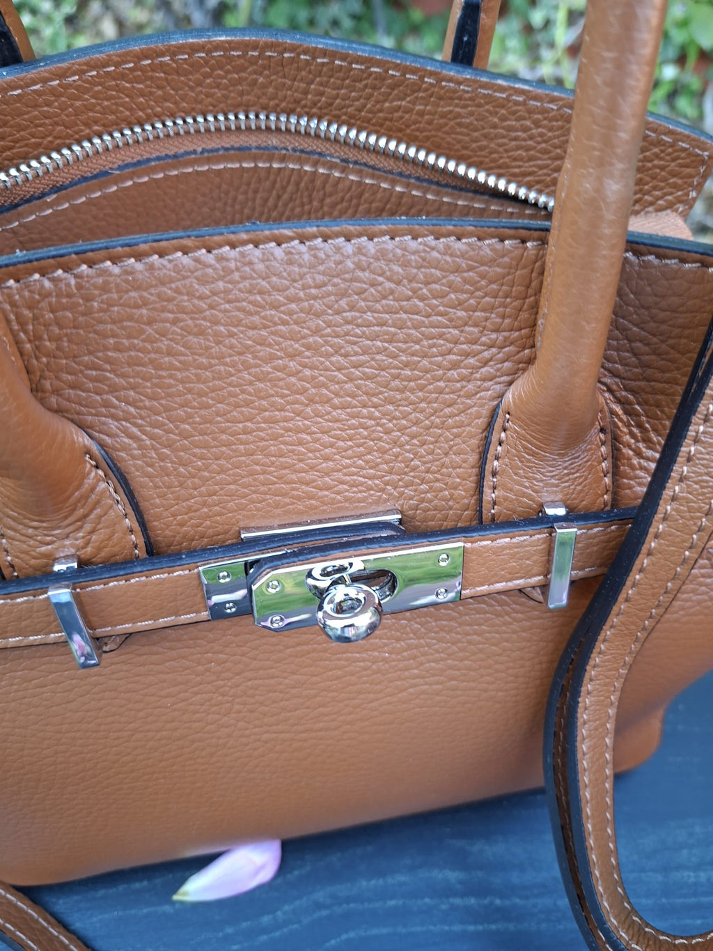 Sac à main Birkin Camel en cuir véritable - vue extérieure