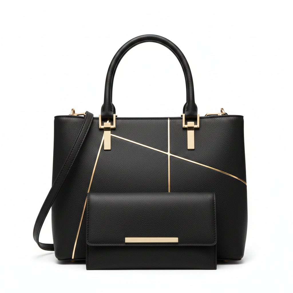 Ensemble sac à main noir premium
