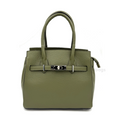 Sac à main cuir véritable kaki olive style Birkin - EraBags Made in Italy