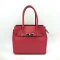 Sac à main cuir véritable rouge style Birkin - EraBags Made in Italy