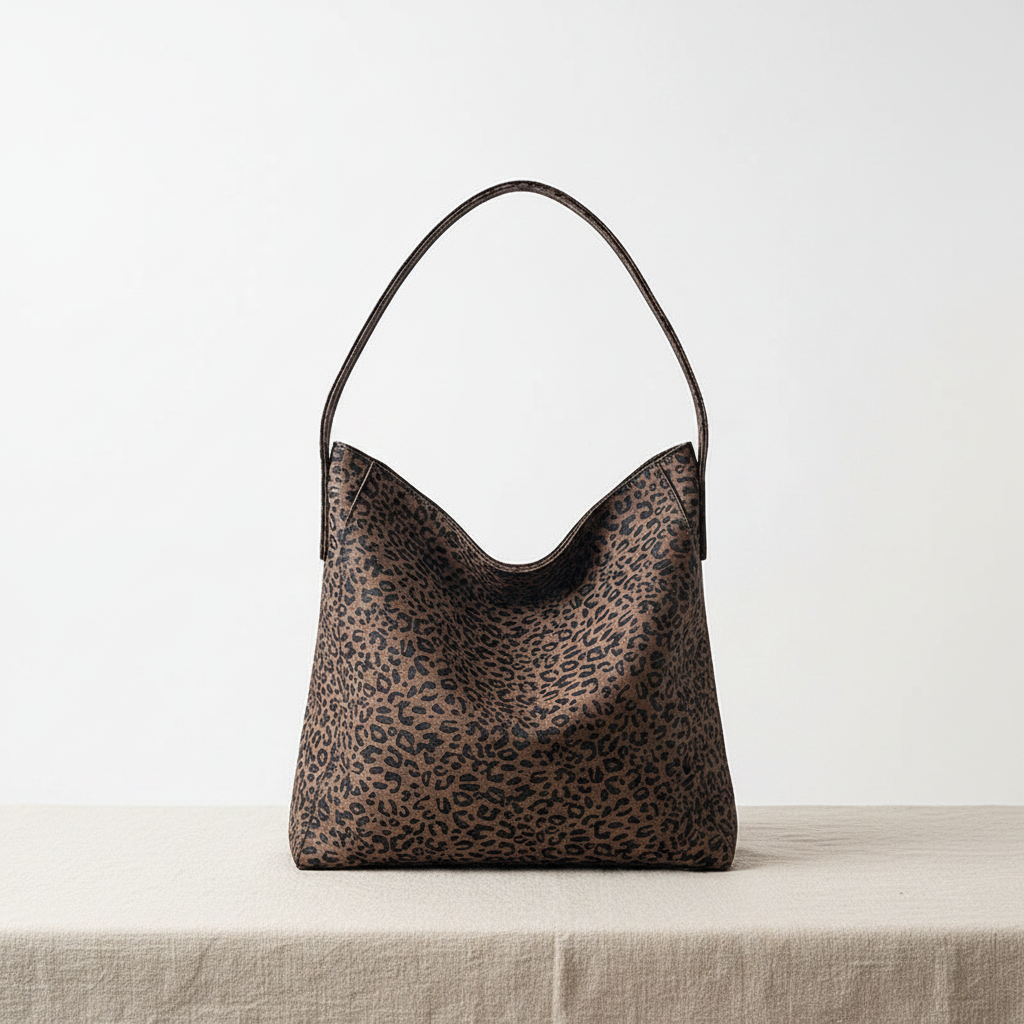 Sac cabas tendance grande capacité à imprimé léopard pour femme